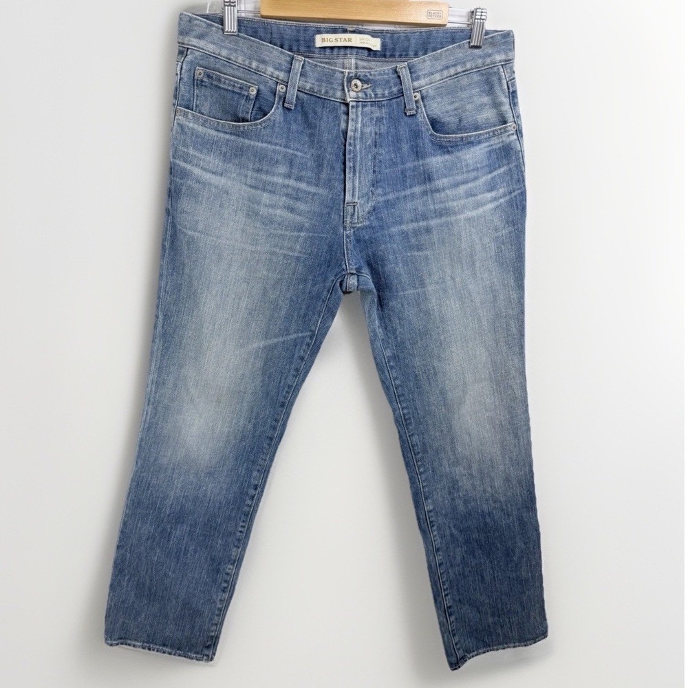 Big Star Union Straight Leg Jeans Mens 34S Blue Excellent‎ Medium Wash Regular